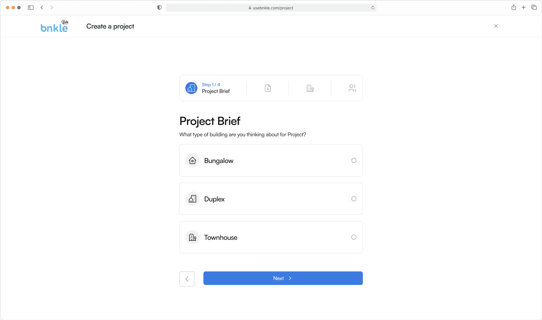 Creating project progressive form