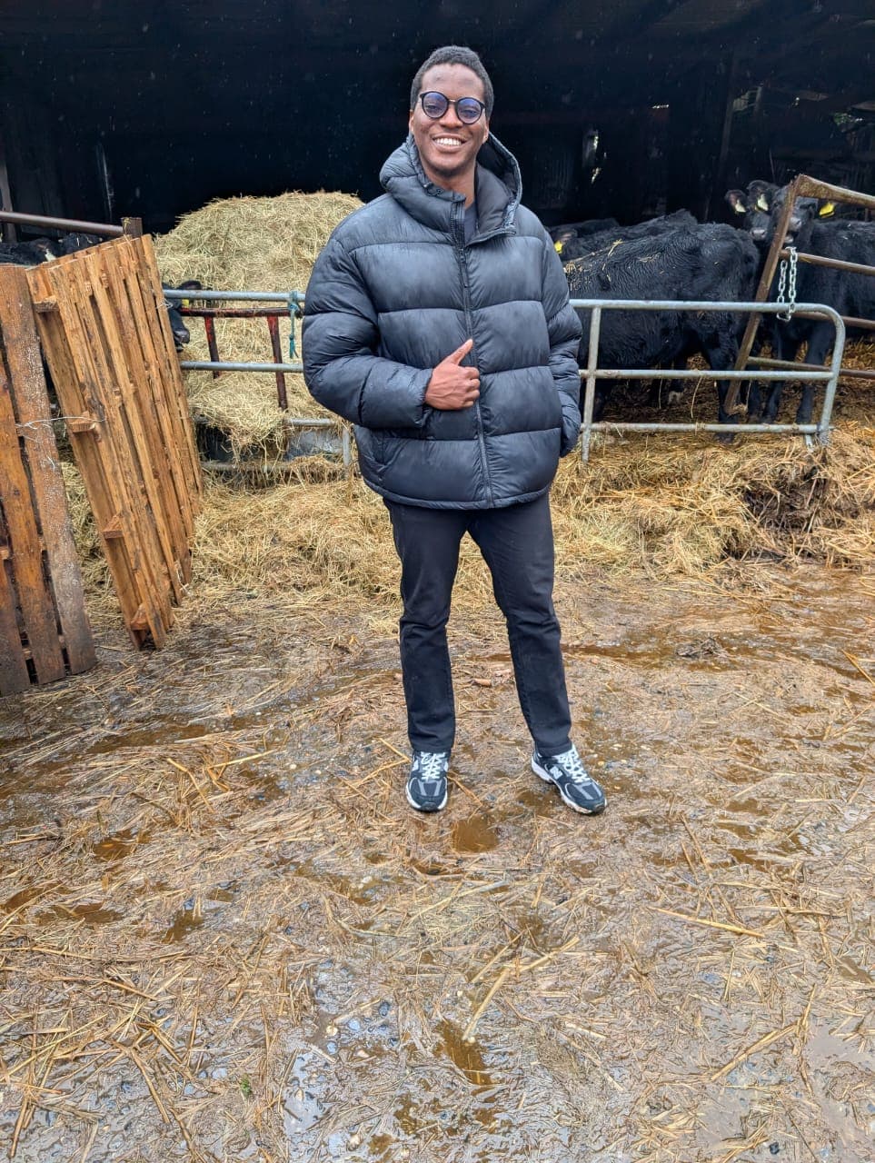 Farm visit during field research